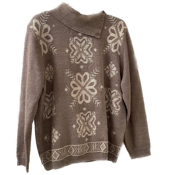 Alfred Dunner Sweaters - Alfred Dunner Gray Winter Tale Sweater Size 1X (H14)